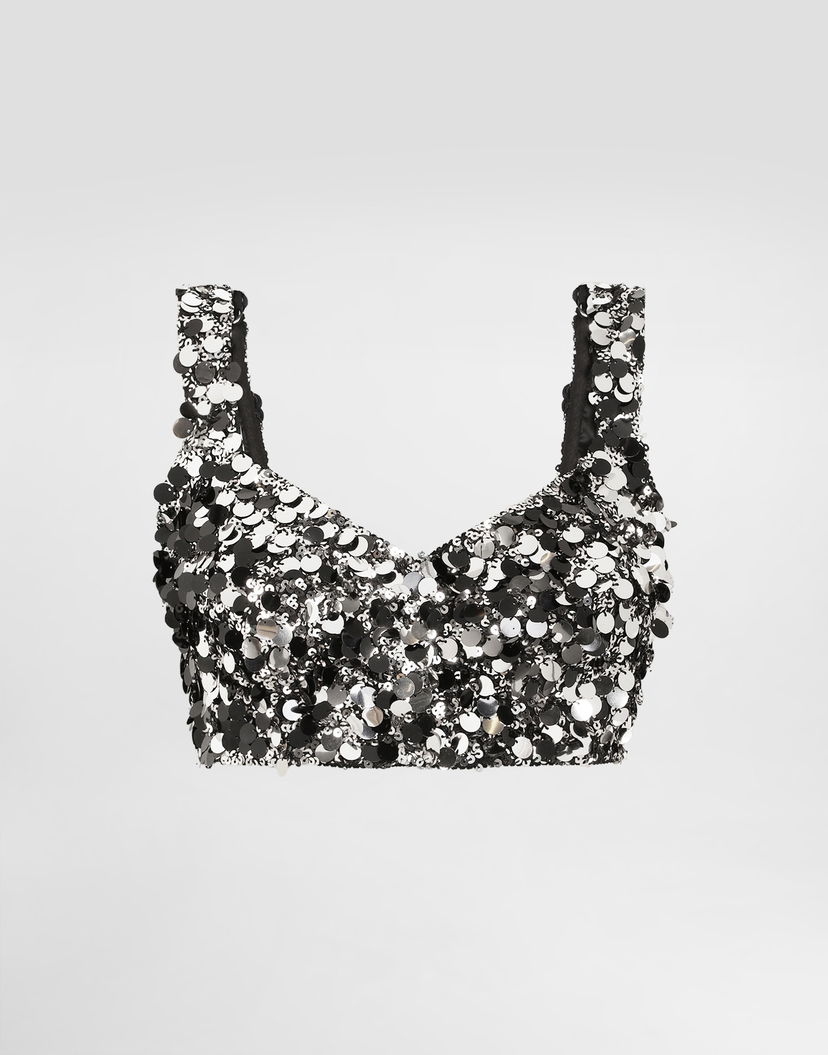 Сутиен Dolce & Gabbana Sequined Bralette Top Зелено | F7Y28TFLSJ8S0998