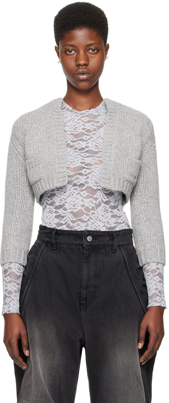 Пуловер We11done Cropped Cardigan Сиво | WD-KC0-24-645-W-GY, 0