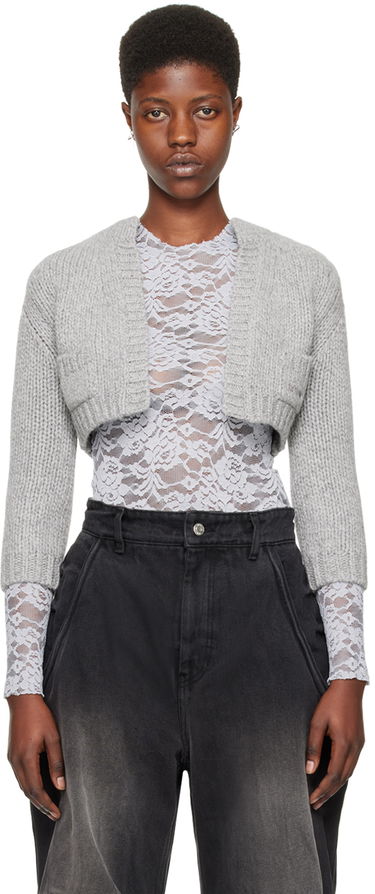 Пуловер We11done Cropped Cardigan Сиво | WD-KC0-24-645-W-GY, 0