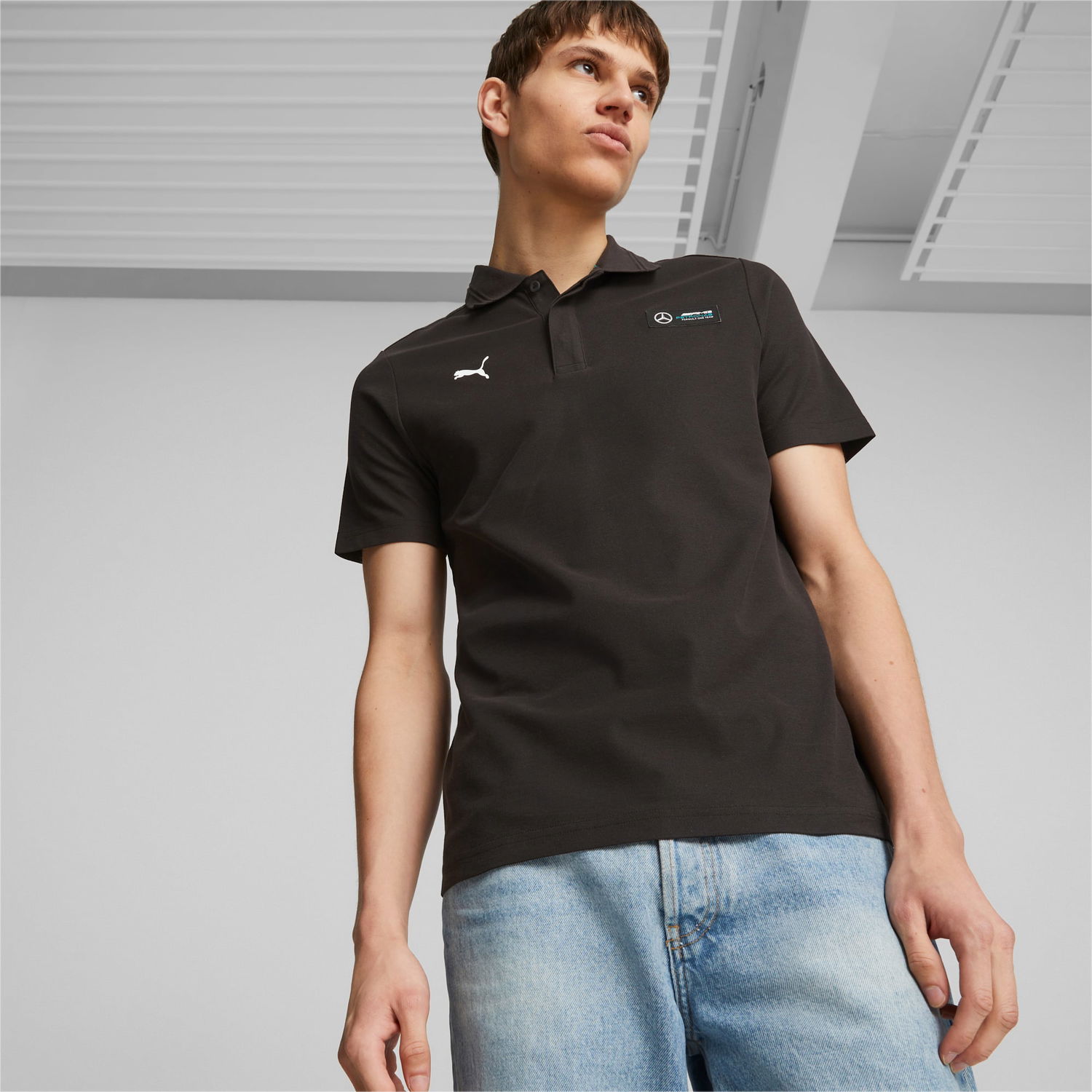 Поло тениска Puma Mercedes-AMG PETRONAS Motorsport Poloshirt Herren, Schwarz, Черно | 621154_01, 1