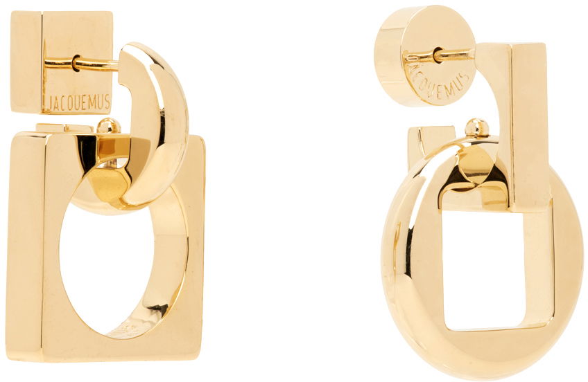 Обеци Jacquemus Le Chouchou 'Les Pendantes Rond Carré' Earrings "Gold" Металик | 23H233JW568-5845, 1