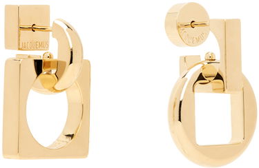 Обеци Jacquemus Le Chouchou 'Les Pendantes Rond Carré' Earrings "Gold" Металик | 23H233JW568-5845, 1