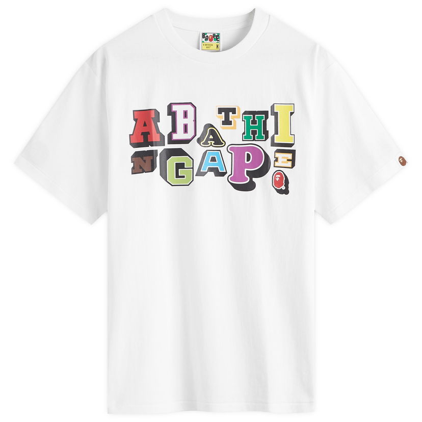 Тениска BAPE Varsity Font T-Shirt Бяло | 001TEK301054M-WHT