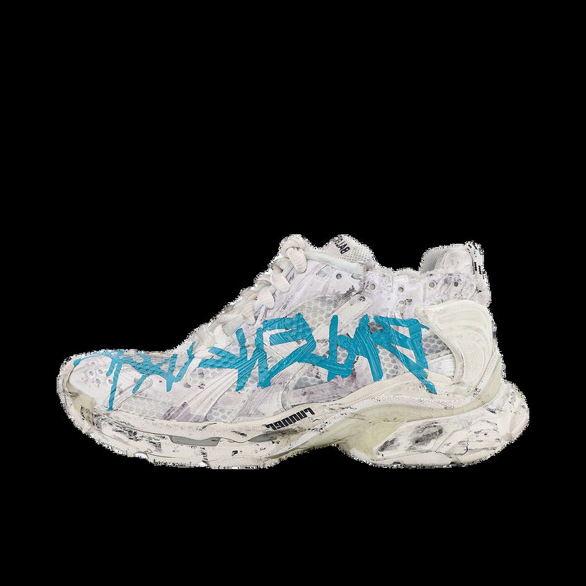 Кецове и обувки Balenciaga RUNNER GRAFFITI Синьо | 772767W3RBQ9040