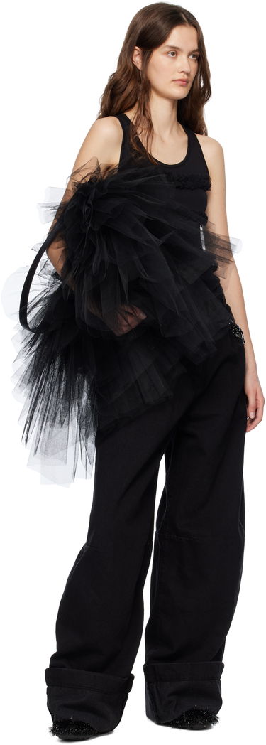 Дамска чанта Simone Rocha Simone Rocha Oversized Frilly Tutu Bag Черно | BAG182 0035, 3
