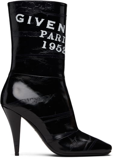 Кецове и обувки Givenchy Givenchy Sliced Square 'GIVENCHY' Tape Boots Черно | BE605FE2FQ001, 0