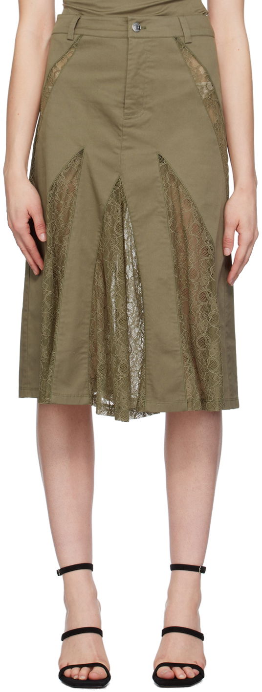 Пола Miaou Miaou Anita Lace Midi Skirt Зелено | 4058SPSHUN, 0