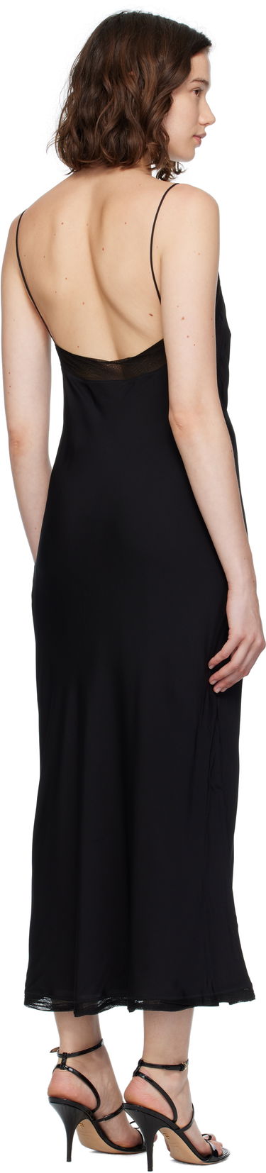 Pокля TOTEME TOTEME Satin Slip Midi Dress Черно | 252-WRD0186-FB0418, 2