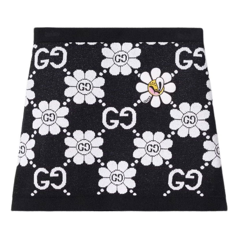 Пола Gucci GG Flower Cotton Jacquard Skirt Черно | 782225-XKDZ2-1080