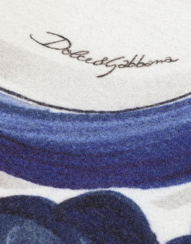 Домашен декор Dolce & Gabbana Baroque Floral Silk And Wool Blanket Синьо | TCE012TCAB6UB013, 2