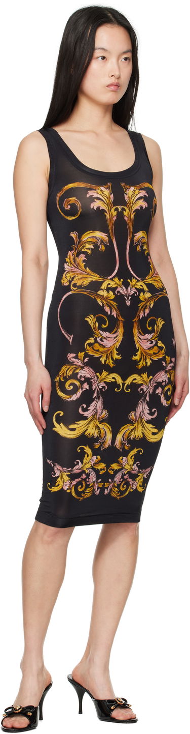 Pокля Versace Versace Jeans Couture Outline Barocco Slip Midi Dress Черно | E78HAO9P6_EJS473, 3