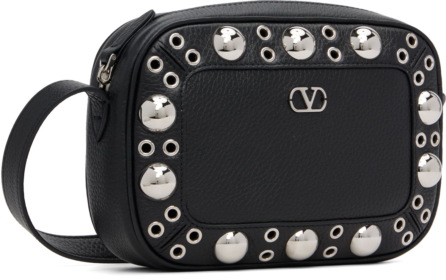 Чанта през рамо Valentino Valentino Garavani Nellcôte Calfskin Studded Shoulder Bag Черно | 7Y2B0R74MJL, 1
