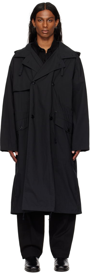 Дъждобран LEMAIRE LEMAIRE Light Hooded Trench Coat Черно | CO1096 LF1371, 0