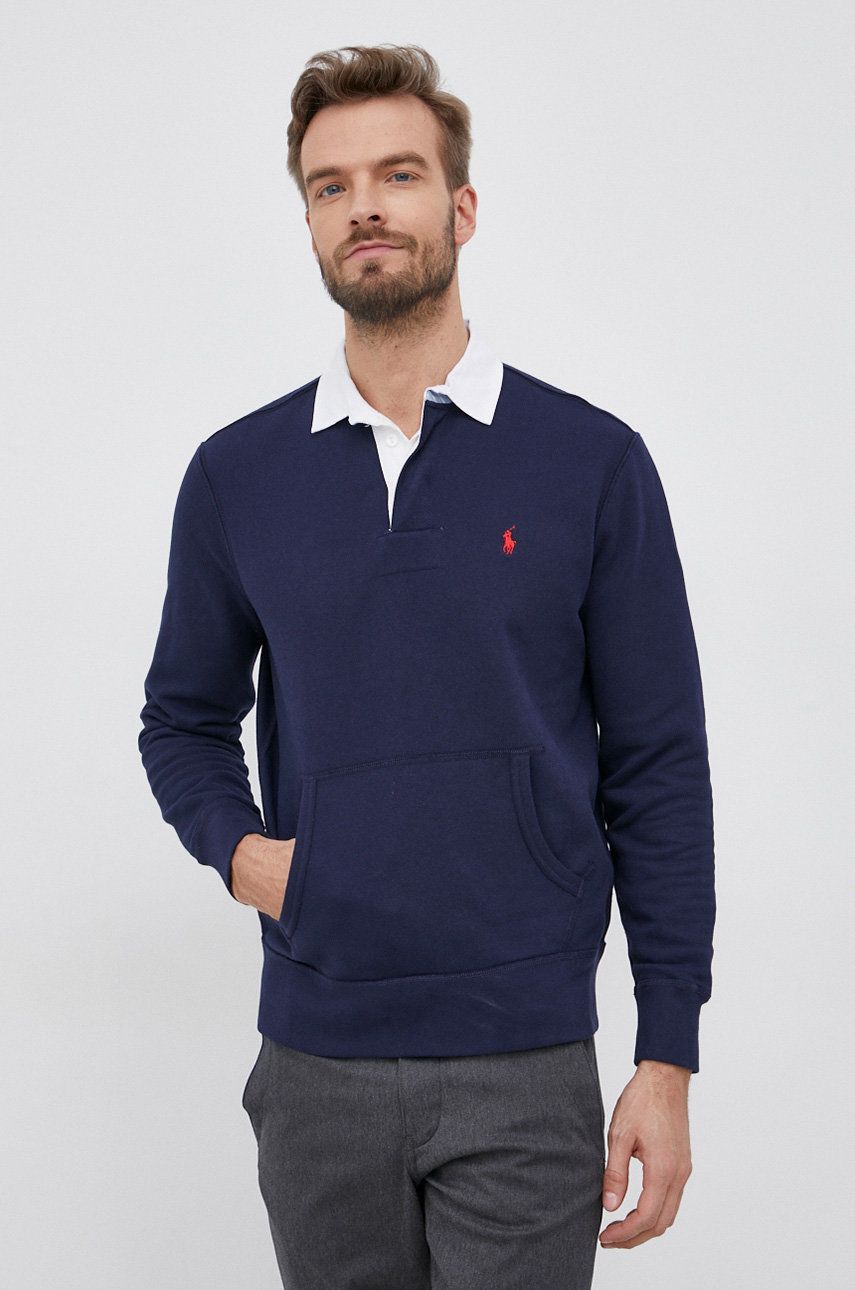 Тениска Polo by Ralph Lauren Kangaroo Pocket Jersey Rugby Shirt Тъмно синьо | 710835771001, 0