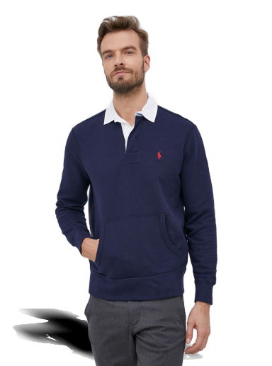 Тениска Polo by Ralph Lauren Kangaroo Pocket Jersey Rugby Shirt Тъмно синьо | 710835771001