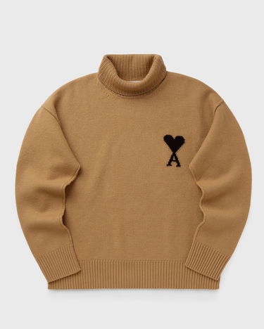 Пуловер AMI Funnel Neck Sweater Кафяво | UKS839.018-288, 0