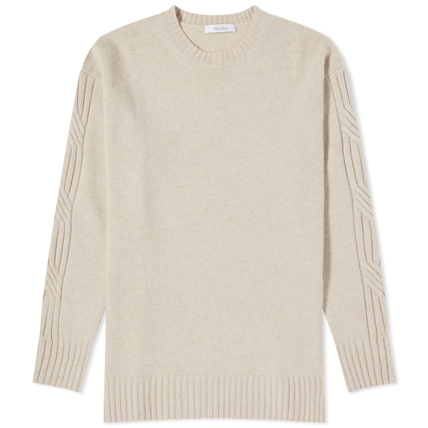 Пуловер Max Mara Cable Sleeve Jumper Size Large Бежово | 2411361111600-002, 0