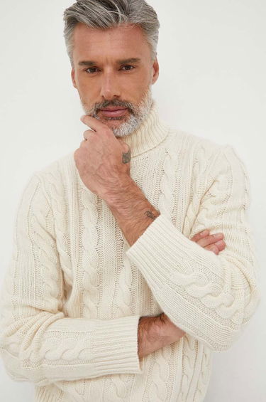 Пуловер Polo by Ralph Lauren Cable-Knit Turtleneck Sweater Бяло | 710917035, 3