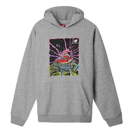 Суитчър New Balance Graphic Print Hoodie Сиво | AMT93660AG