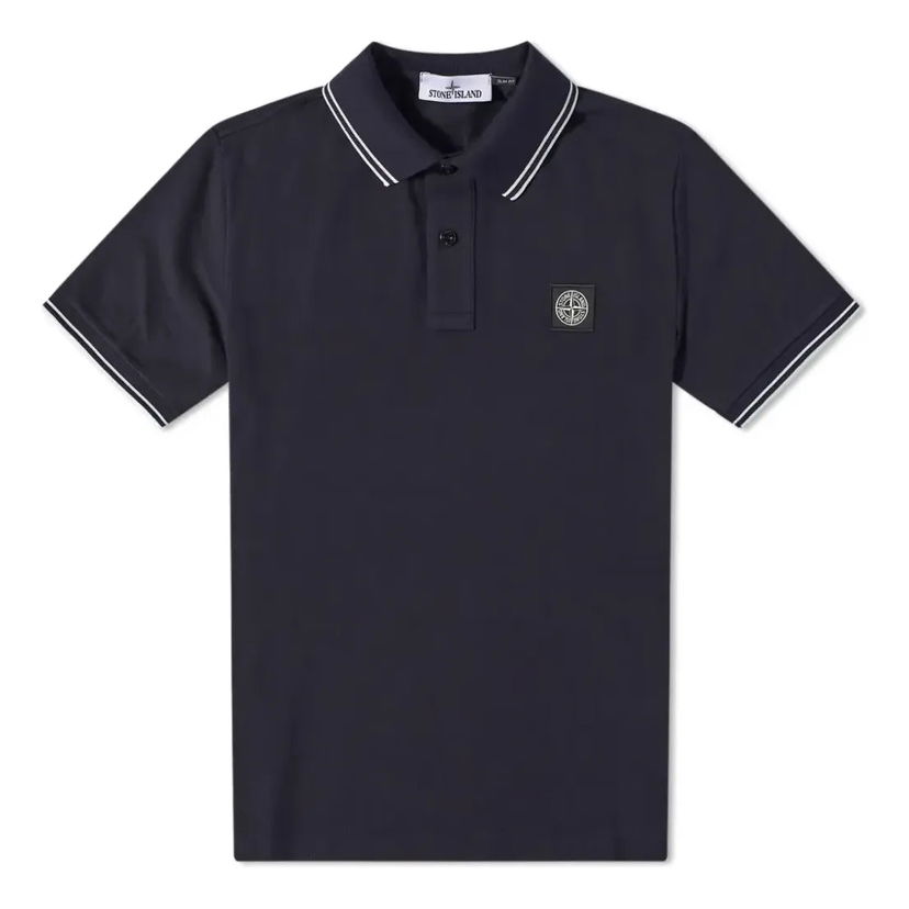 Поло тениска Stone Island Tipped Polo Shirt With Patch Тъмно синьо | 101522S18-V0020