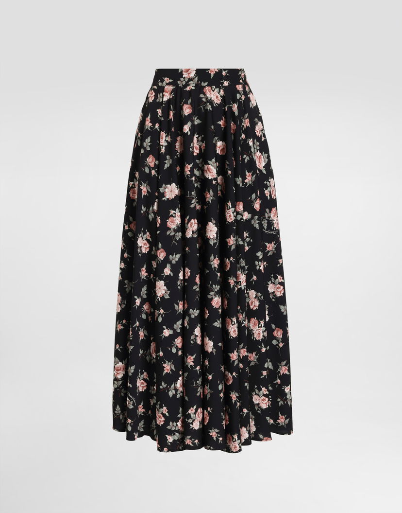 Пола Dolce & Gabbana Vintage Roses-print Charmeuse Circle Skirt Многоцветен | F4DBGTFSA8CHN5XQ