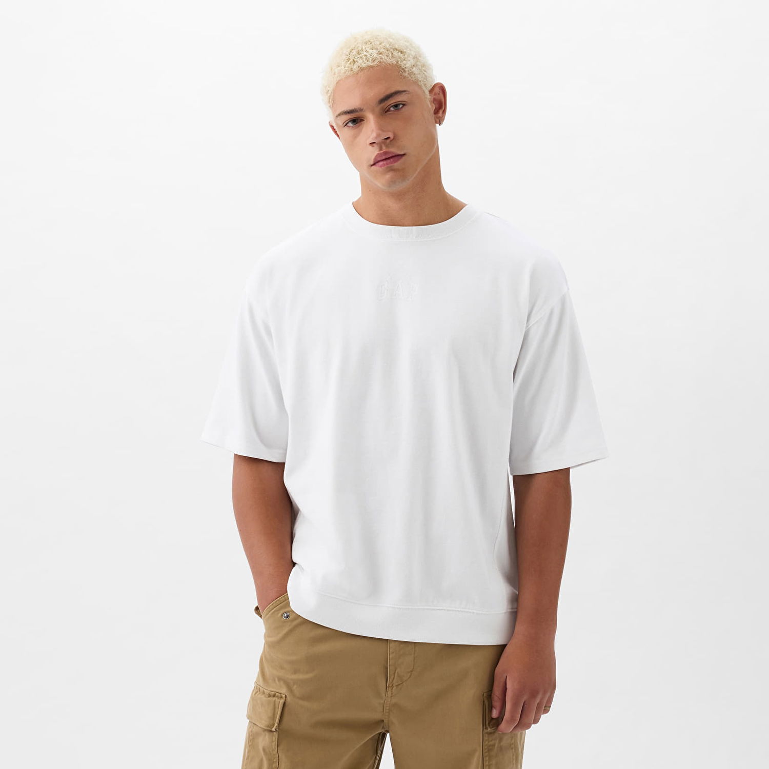 Тениска GAP Micro Logo Tee Optic White V6 Бяло | 857899-02, 0