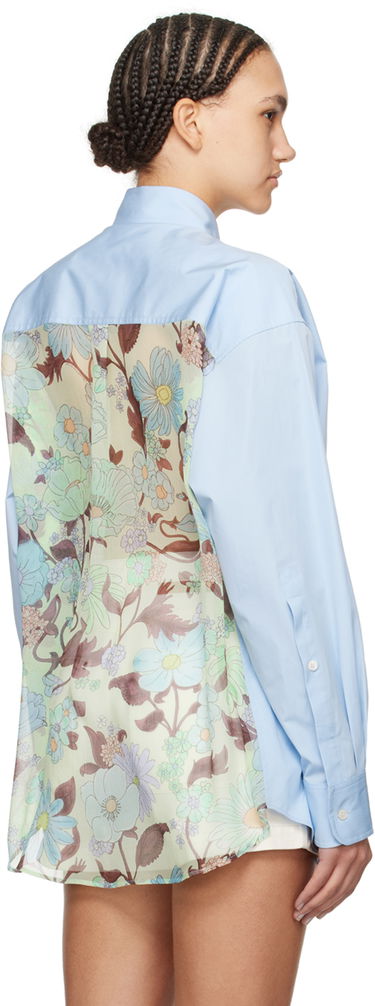 Риза Stella McCartney Stella McCartney Women's Patch Pocket Shirt Синьо | 620093SMA90, 2