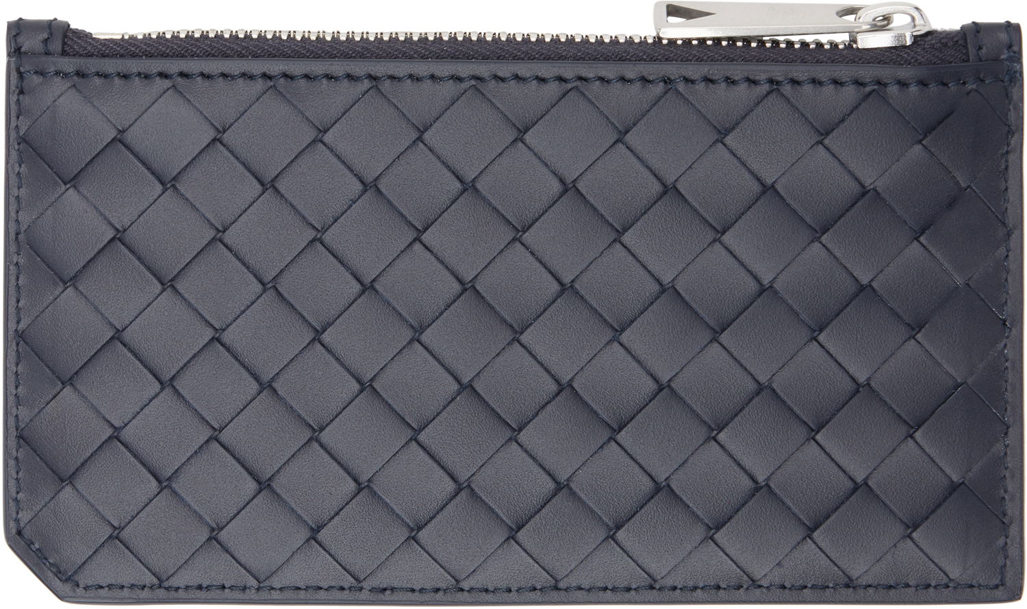 Портфейл Bottega Veneta Intrecciato Zipped Card Holder Синьо | 805827V4LQ14028, 0
