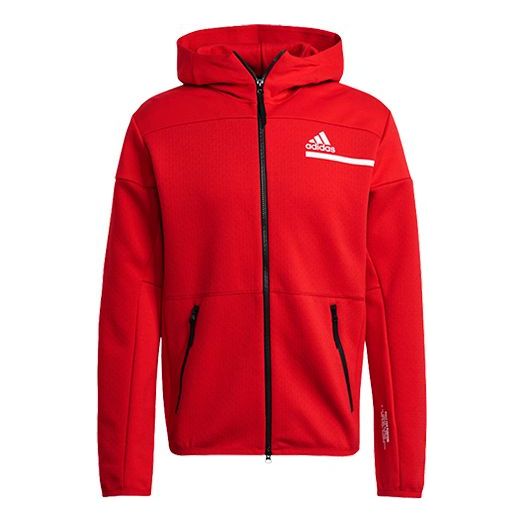 Суитчър adidas Originals ZNE FZ Training Hooded Jacket Червено | GQ6210