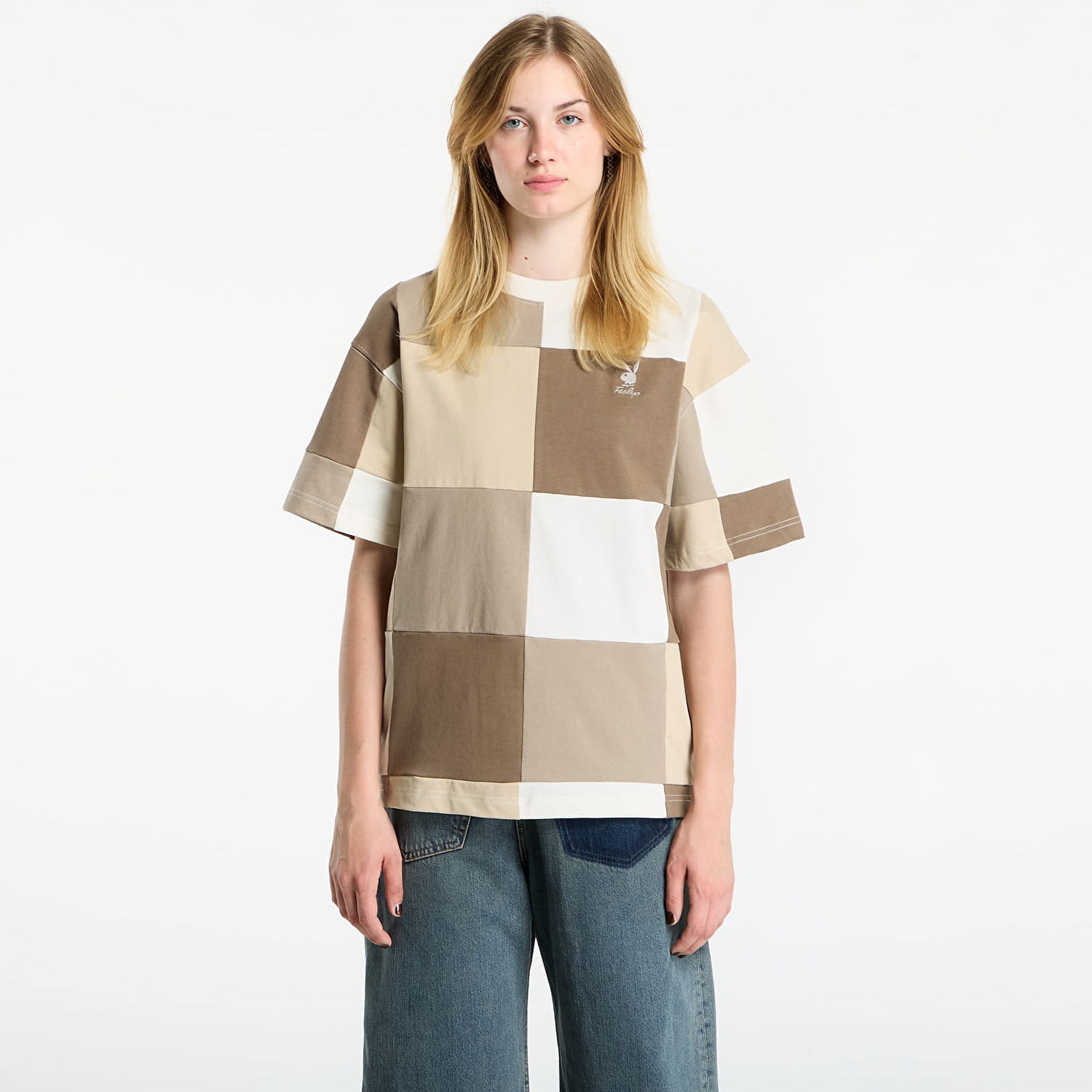 Тениска Footshop Playboy x FTSHP Patchwork Tee UNISEX Cream Бежово | FTSHP_510, 1