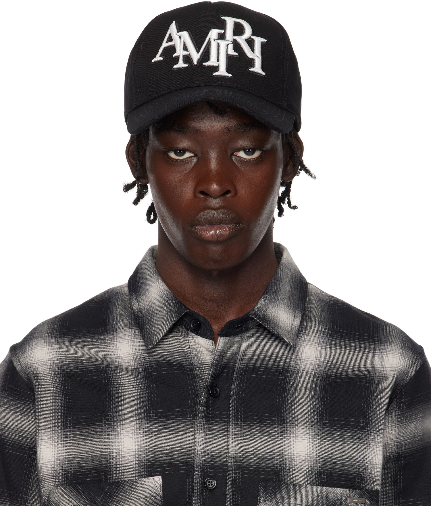 Шапка с козирка AMIRI Staggered Logo Canvas Cap Черно | AMHACP1039, 0