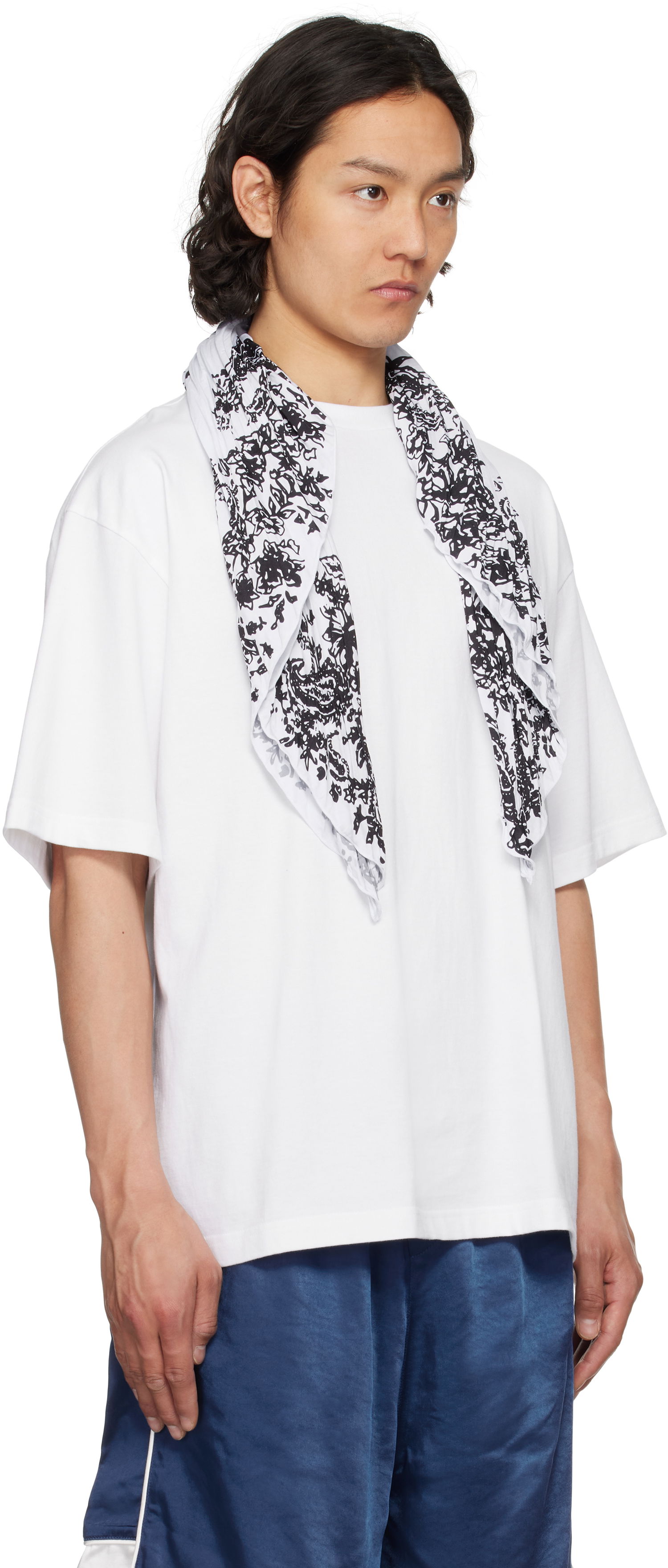 Тениска We11done We11done Wrinkled Muffler T-Shirt Бяло | WD-TT1-25-732-U-WH, 1