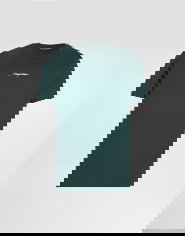 Тениска Dolce & Gabbana Cotton T-shirt With Embroidered Patch Зелено | G8RN8ZG7P0CV0018, 0