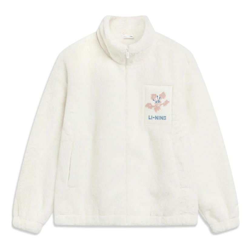 Суитчър Li-Ning Floral Logo Faux Leather Jacket Бяло | AJDT544-3