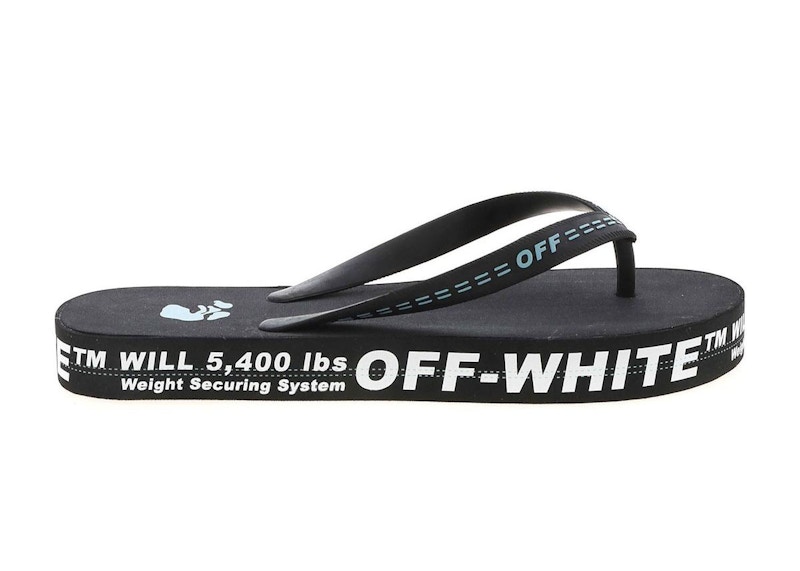 Кецове и обувки Off-White Logo Flip Flop Black White Черно | OMIC002R21MAT0011001, 0