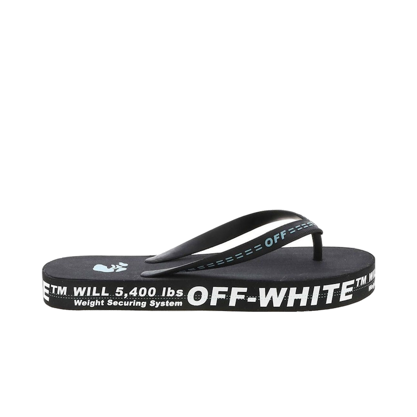 Кецове и обувки Off-White Logo Flip Flop Black White Черно | OMIC002R21MAT0011001