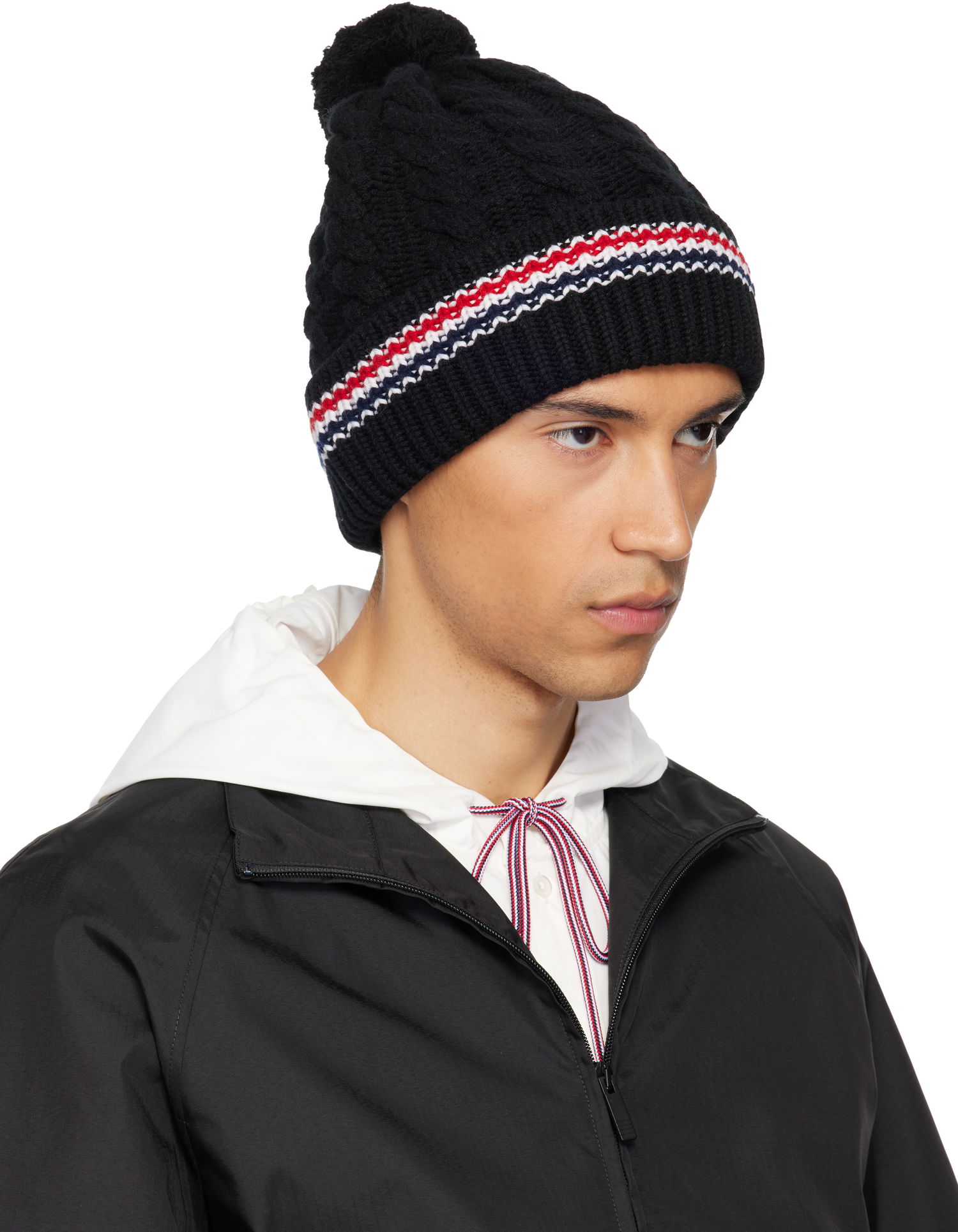 Шапка Thom Browne Cashmere Baby Cable Stitch Pom Pom Beanie Многоцветен | UKH047A-Y2001, 1