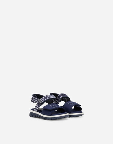 Кецове и обувки Dolce & Gabbana Technical Fabric Sandals With DG Logo For First Steps Тъмно синьо | DL0068AY2338D600, 1
