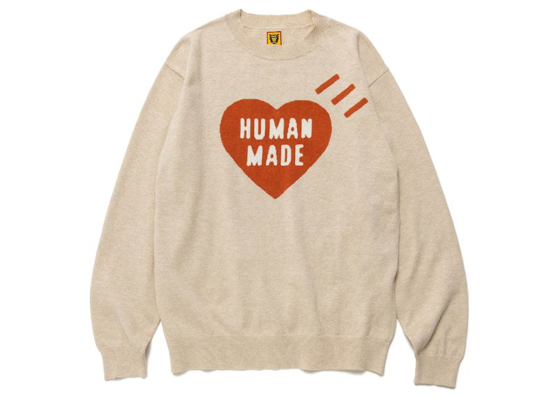 Пуловер Human Made Heart Long Sleeve Knit Sweater Бежово | HM24CS032, 0