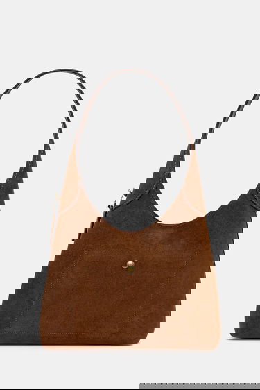 Дамска чанта Coach Coach Brooklyn Suede Shoulder Bag Кафяво | CW637, 2