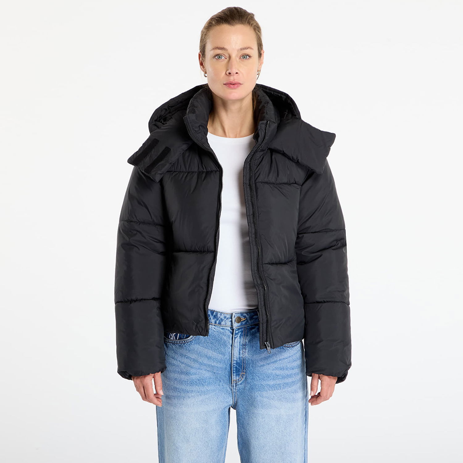 Пухо яке Urban Classics Hooded Collar Puffer Jacket Черно | TB7797-00007, 0