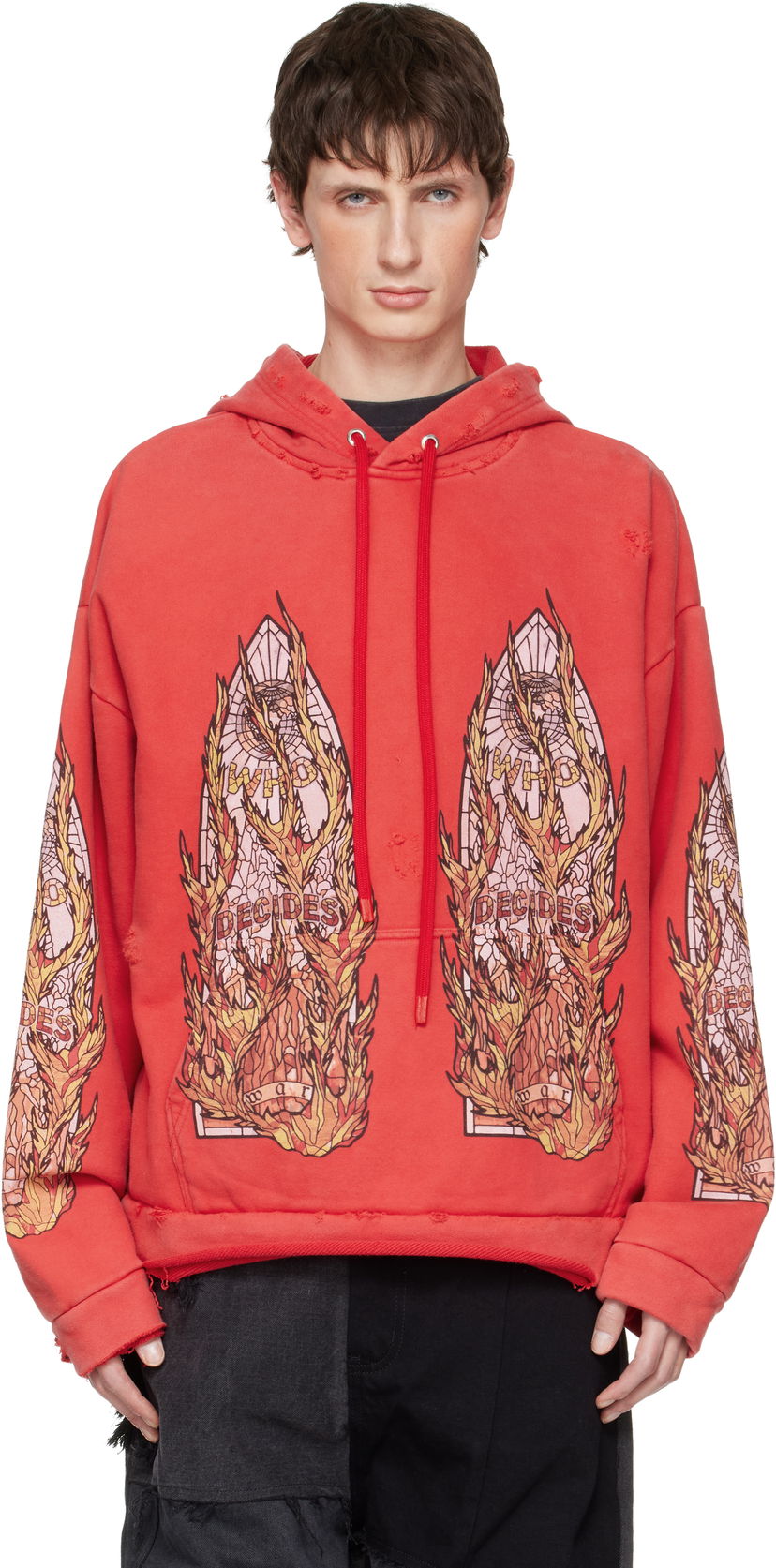 Суитчър Who Decides War Flame Glass Hoodie Червено | 1110320003FW25