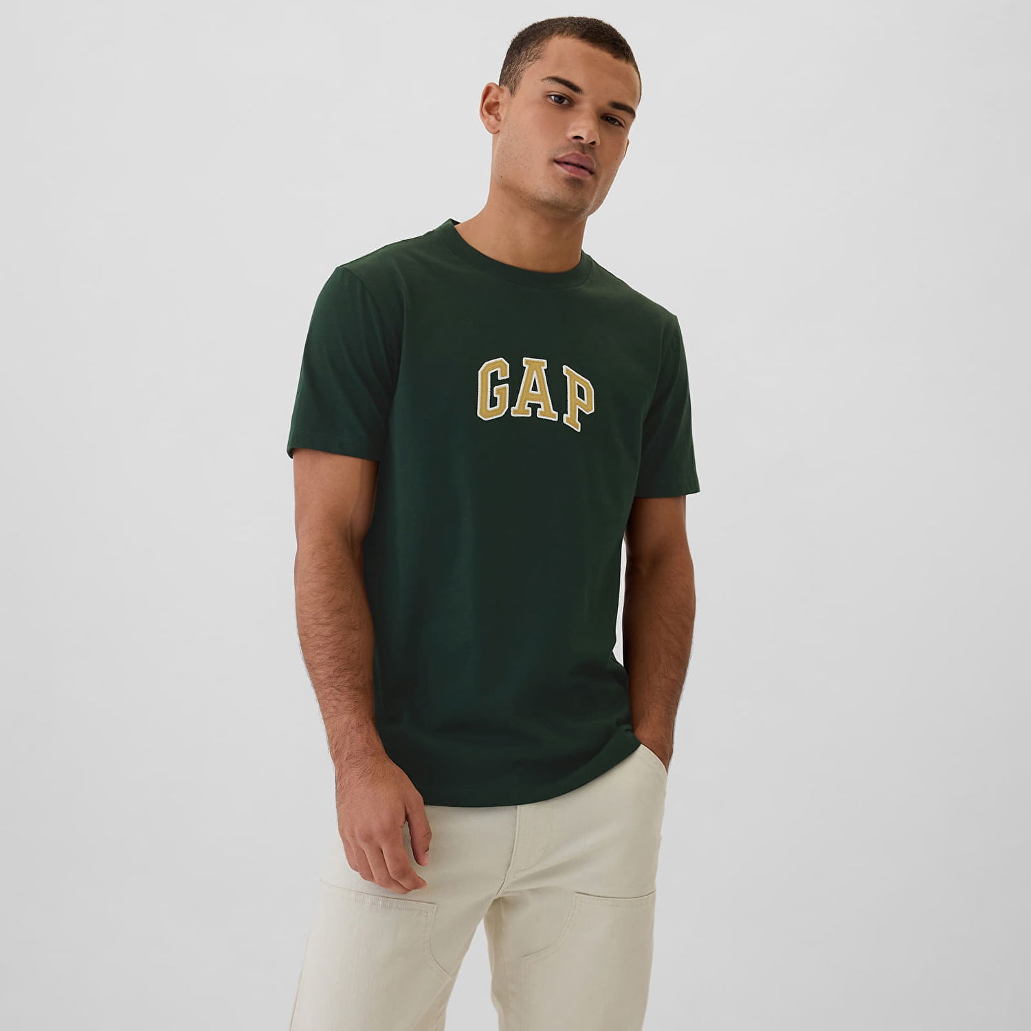 Тениска GAP T-shirt Logo New Arch Tee Essex Green XS Черно | 570044-29, 0