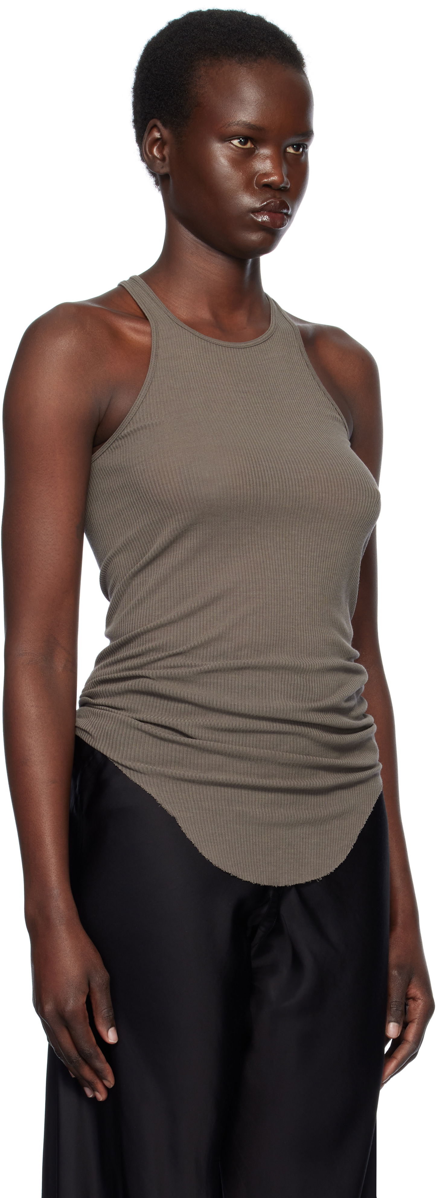 Потник Rick Owens Rick Owens Hollywood Basic Rib Tank Top Кафяво | RP01E7101 RC, 1