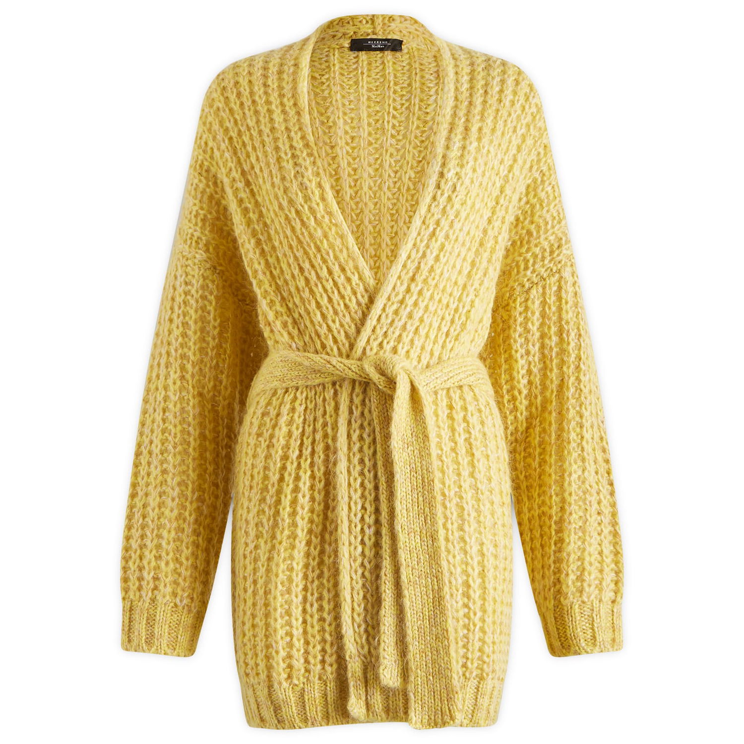 Пуловер Max Mara Weekend by Cable Knit Long Cardigan Жълто | 2425346082600-1, 1
