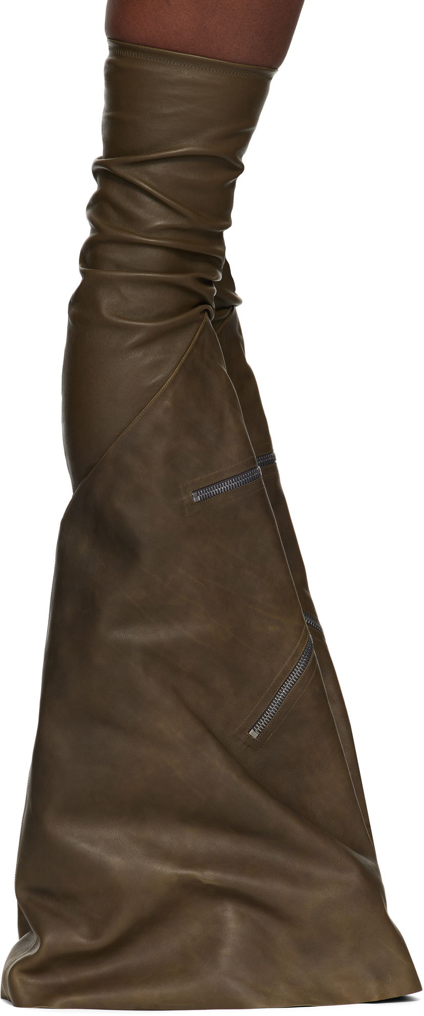 Чорапи Rick Owens Rick Owens Porterville Cargowedge Leather Boots Зелено | RR02D6849 LSLOO