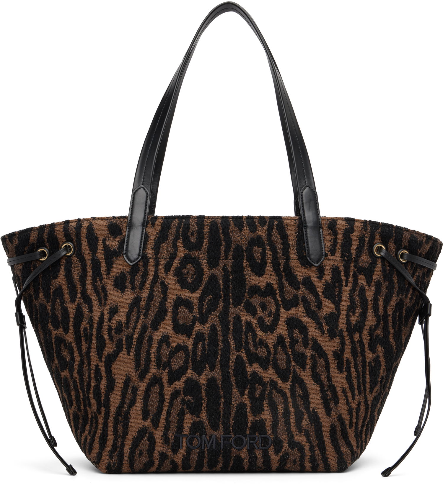 Голяма пазарска чанта Tom Ford Tom Ford Jacquard & Calfskin Large Tote Кафяво | L1876-TSY057G, 0