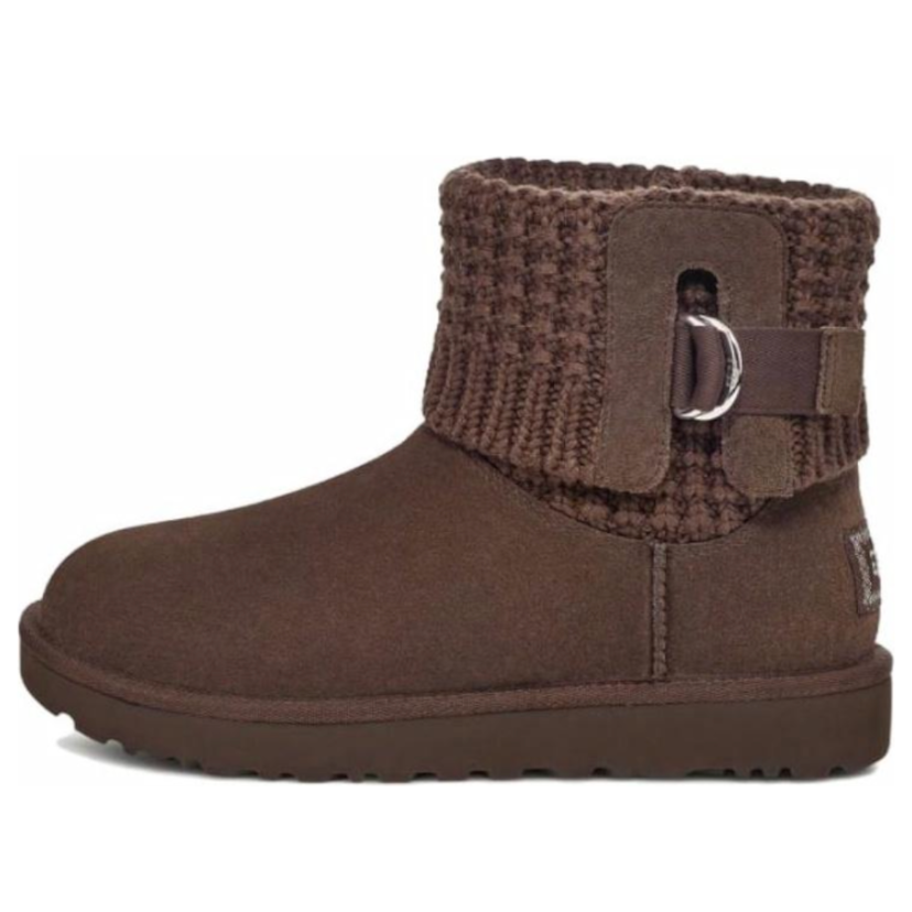Кецове и обувки UGG Solene Mini Knitted Cuff Buckle Boots Кафяво | 1113463-CHO