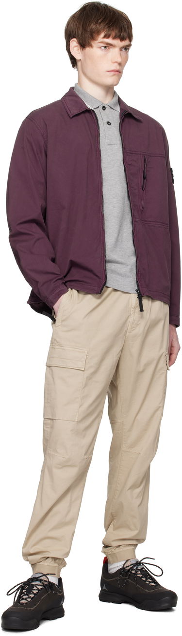 Яке Stone Island Supima Cotton Twill Stretch-TC Jacket Бургунди | K2S15 1200003 S0010, 4