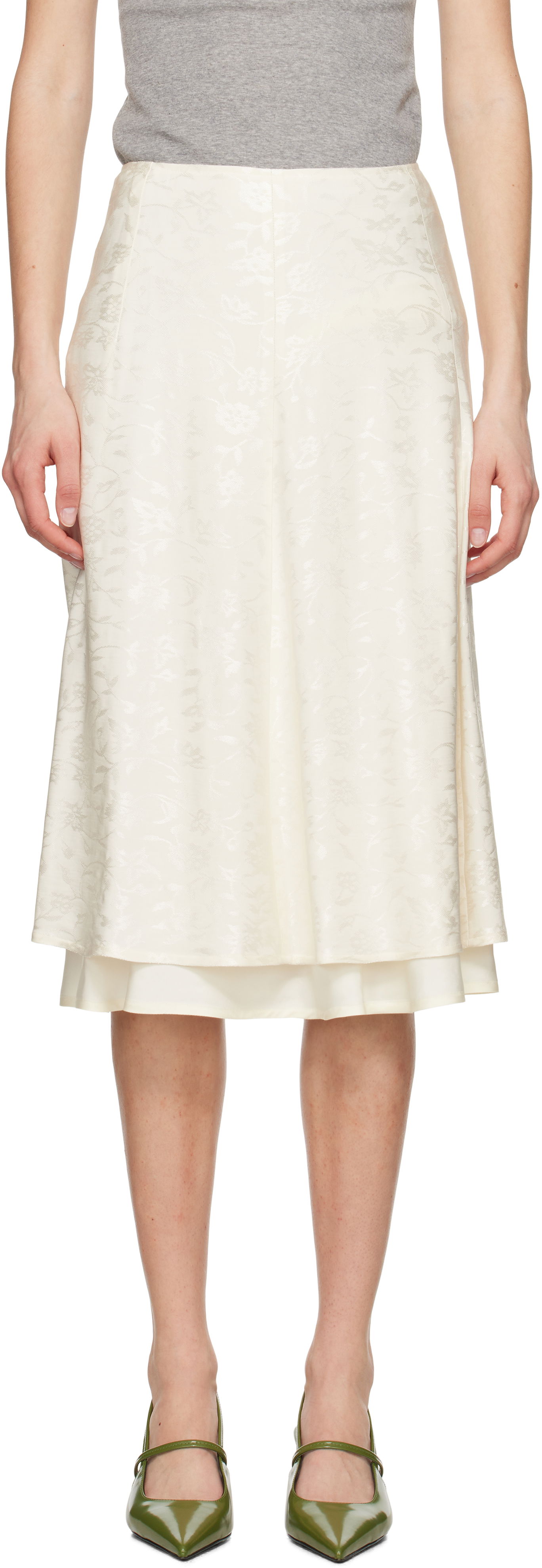 Пола Jil Sander Jil Sander A-Line Midi Skirt Бяло | J03MA0226_J20297, 0